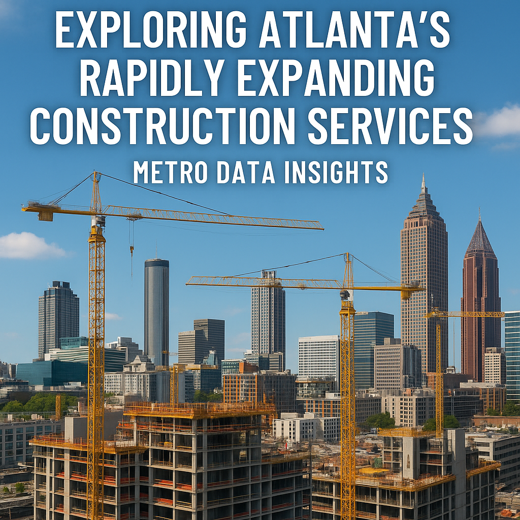 Atlanta skyline with multiple construction cranes, symbolizing the city's construction growth.